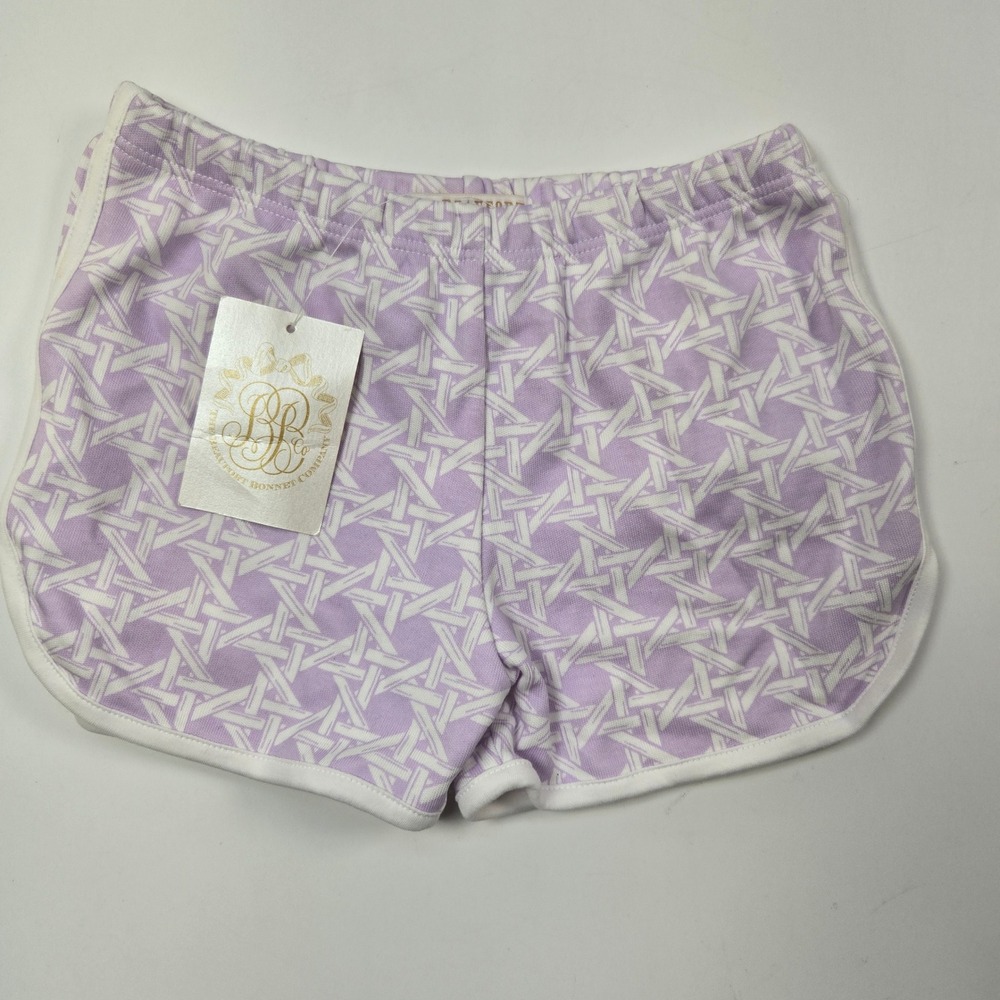 The Beaufort Bonnet Company Cheryl Shorts 3T Purple Cane Print Dolphin Hem NEW